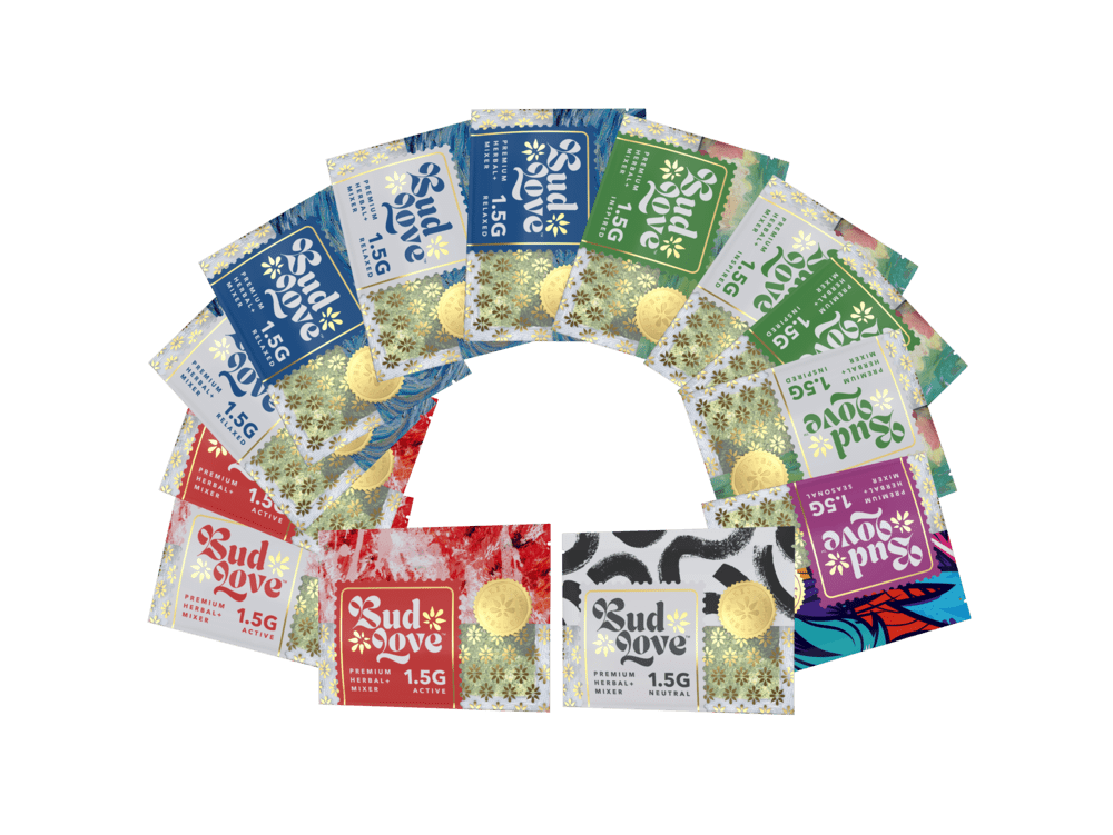 Multi Pack Premium Herbal+ Mixer. All scents. 13x 1.5g resealable pouches. Try some today and become a Bud Lover!
