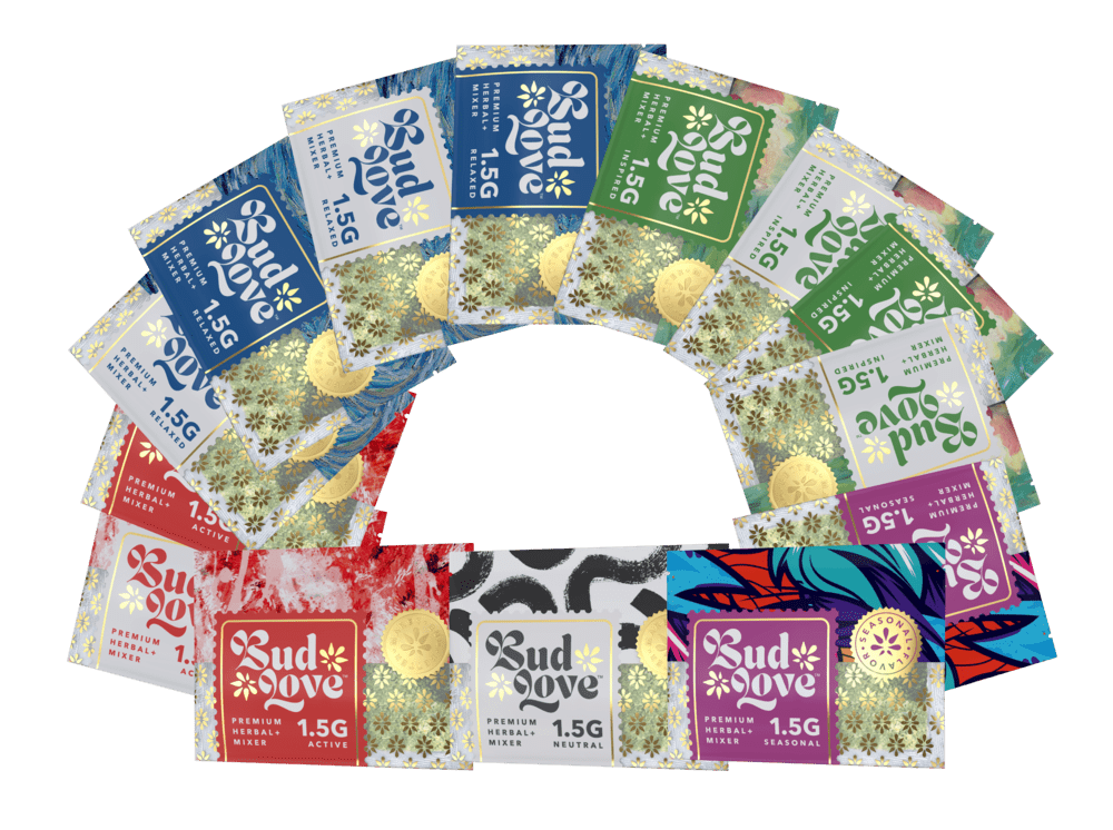 Multi Pack Premium Herbal+ Mixer. All scents. 14x 1.5g resealable pouches. Try some today and become a Bud Lover!